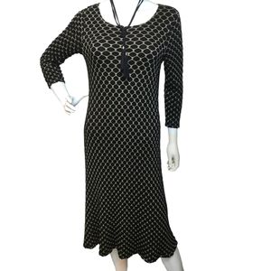 TIANELLO Textured Knit 3/4 sleeve Ballet Dress